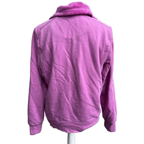 L.L. Bean Womens Jacket Large L Pink Faux Fur Lined Zip Long Sleeve Winter EE396 - Picture 3 of 11
